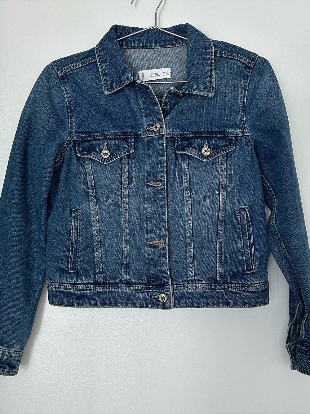MANGO Blue Classic Denim Jacket